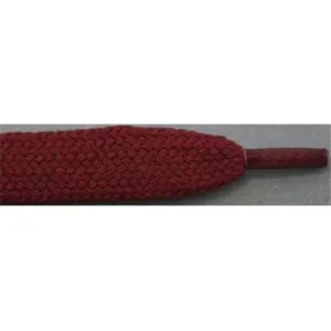 1/2" Wide Flat Tubular Athletic Laces - Maroon (2 Pair Pack) Shoelaces