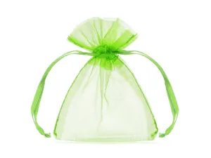 20 Green Organza Bags 7.5 X10cm