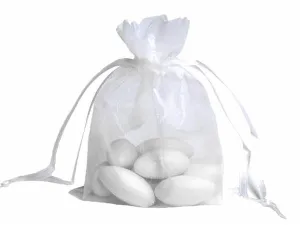 3"x4" White Organza Jewellery Wedding Birthday Party Favor Gift Drawstring Pouches Bags - 10/pk