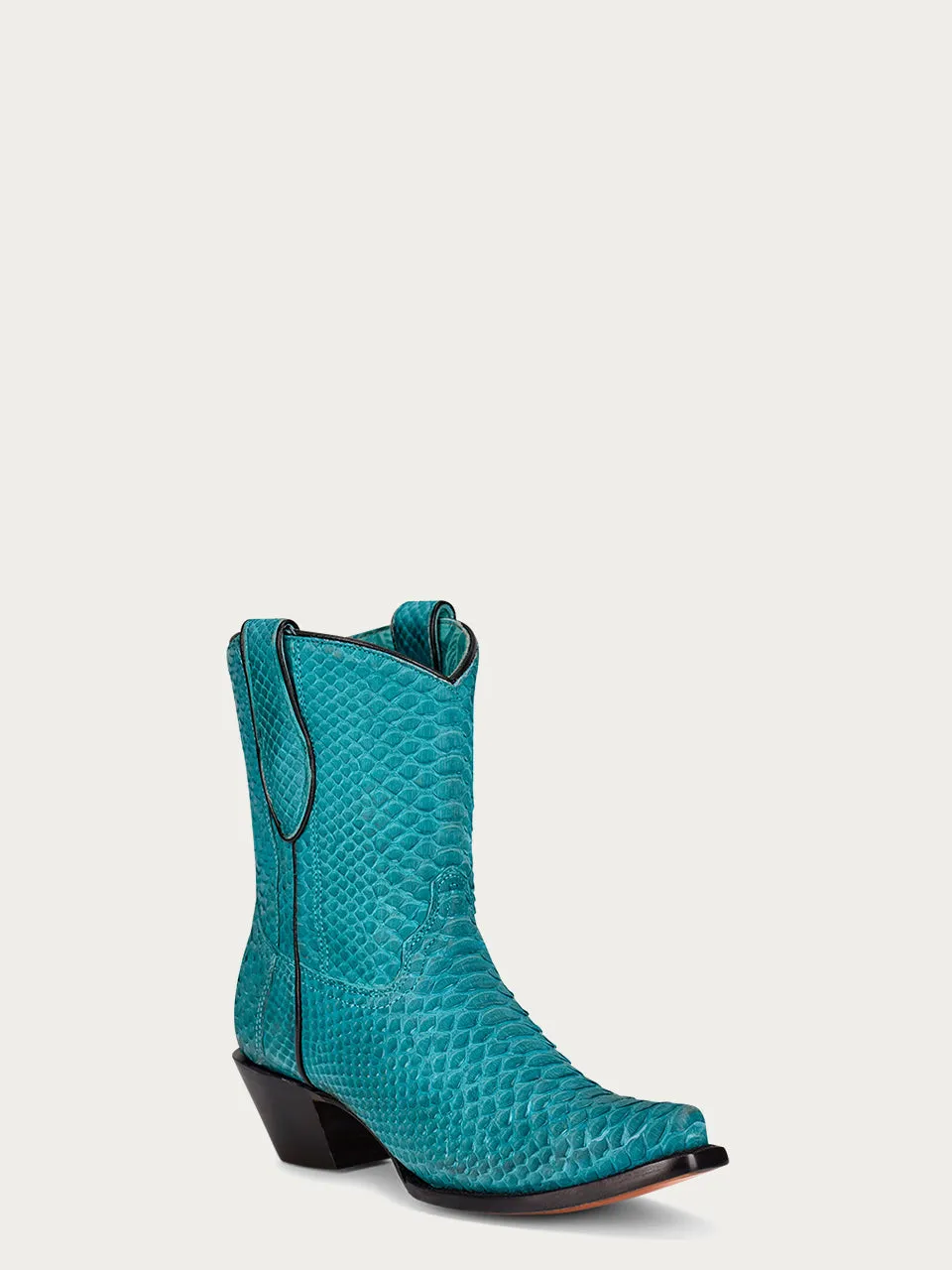 A4195 - GENUINE TURQUOISE PYTHON ANKLE BOOT