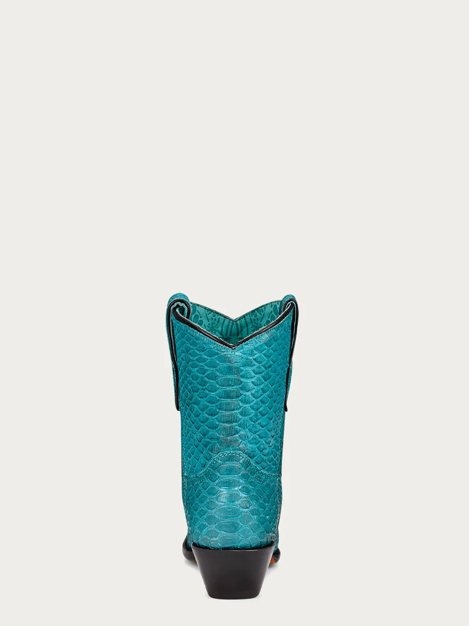 A4195 - GENUINE TURQUOISE PYTHON ANKLE BOOT