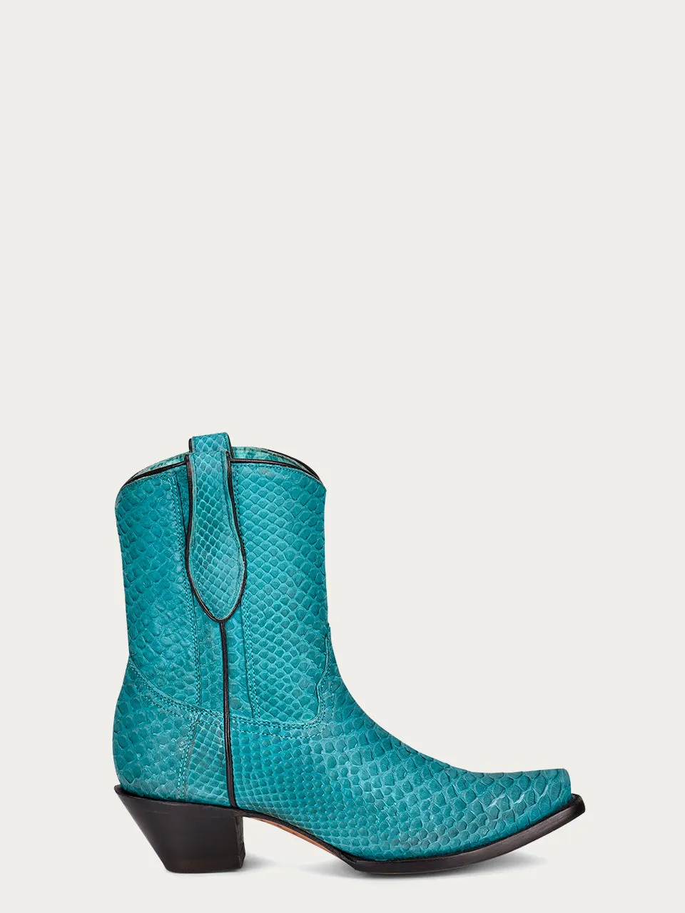 A4195 - GENUINE TURQUOISE PYTHON ANKLE BOOT