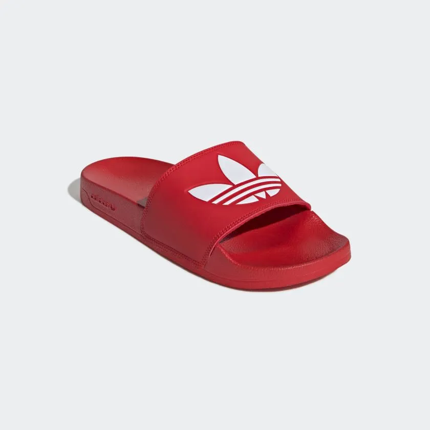 Adidas Adilette Lite Slides - Scarlet Red / Cloud White