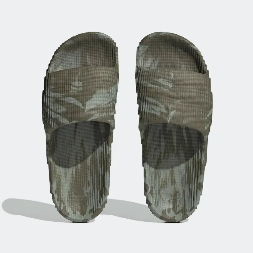 Adidas Men's Adilette 22 Slides - Olive Strata / Silver Green / Core Black