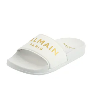 Balmain White Slides