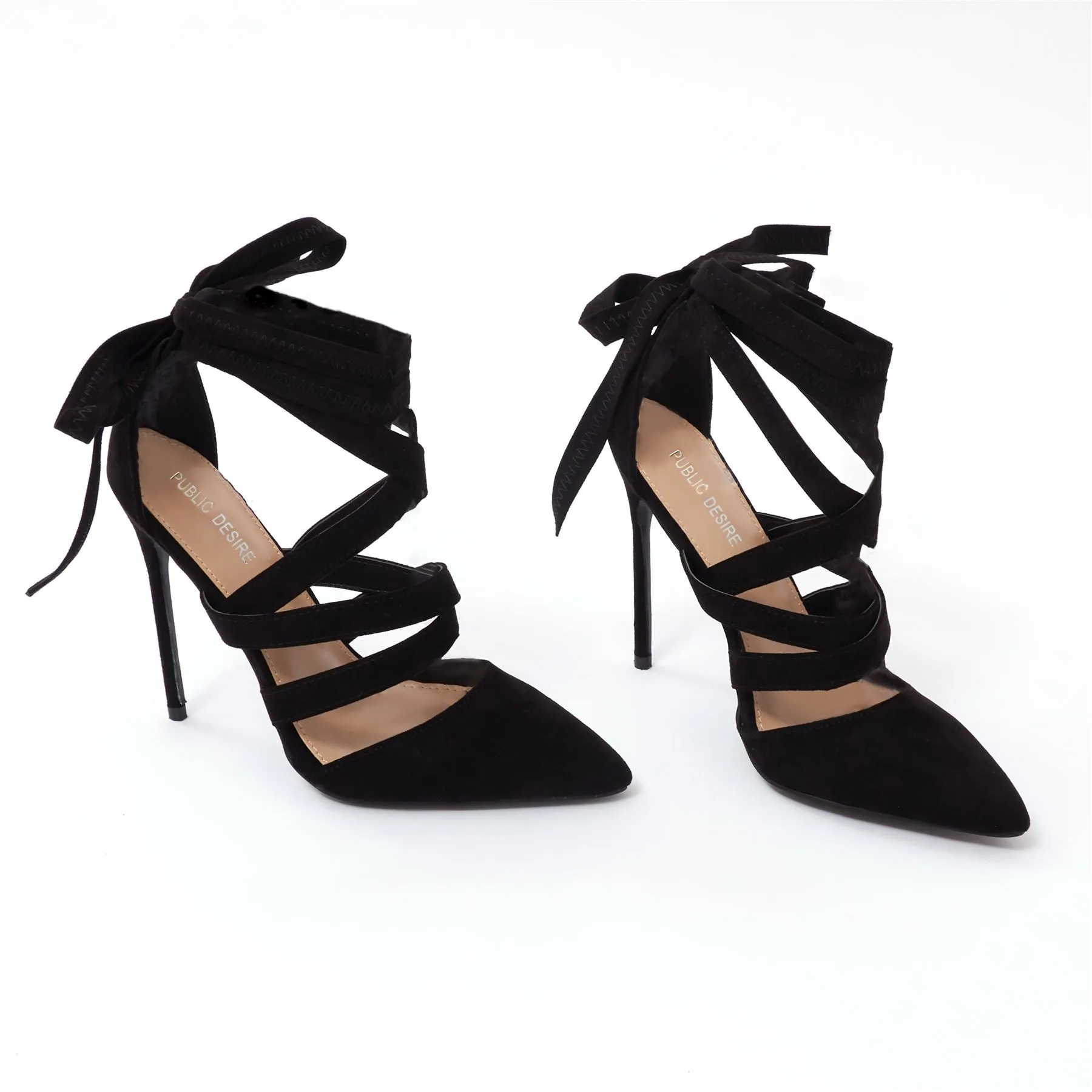 Blake High Heels in Black Faux Suede