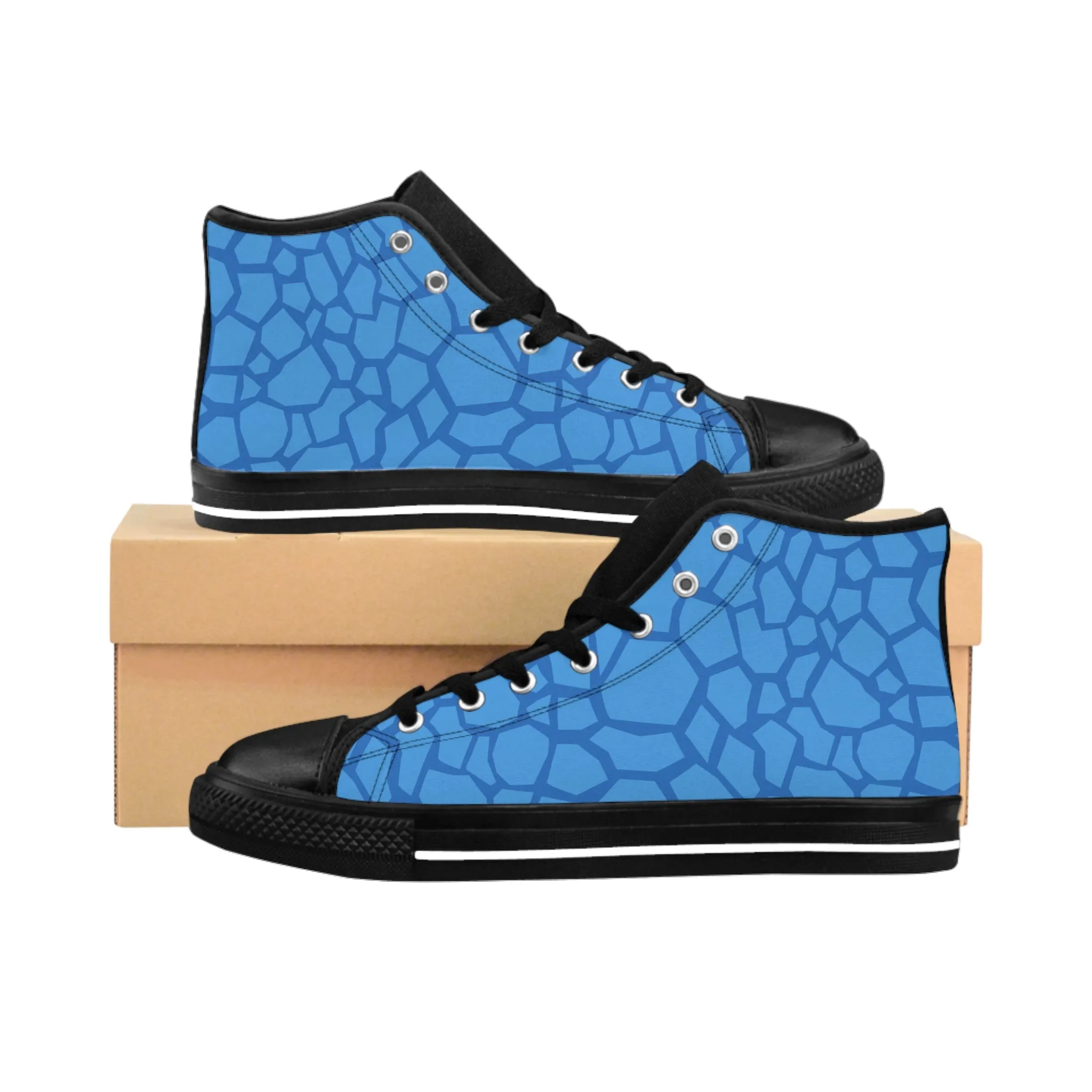 Blue Dinosaur Skin Women's Classic Sneakers