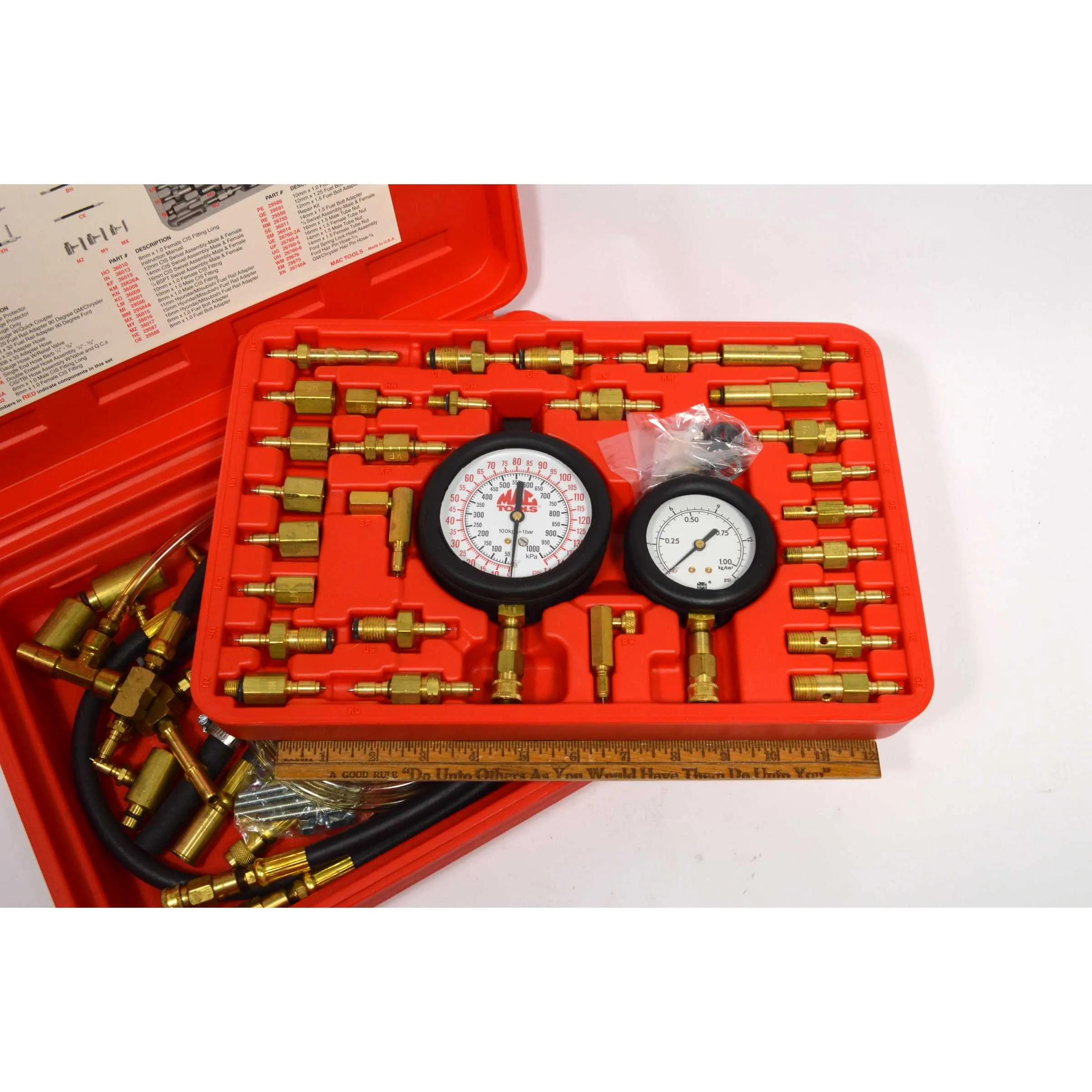 Briefly Used MAC TOOLS "FUEL INJECTION TESTER" Set #FIT1100MS Complete EXCELLENT