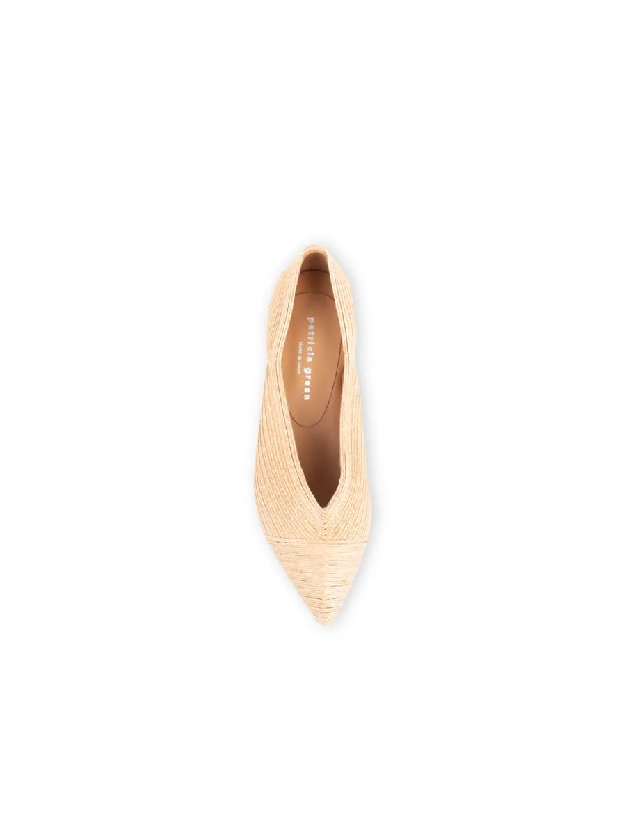 Capri Pointed Toe Raffia Flat