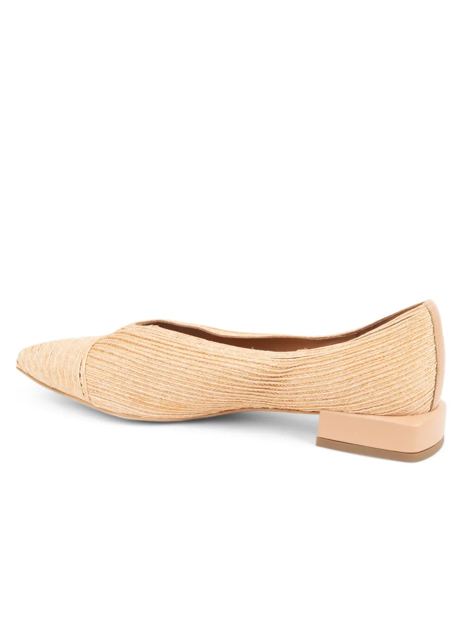 Capri Pointed Toe Raffia Flat