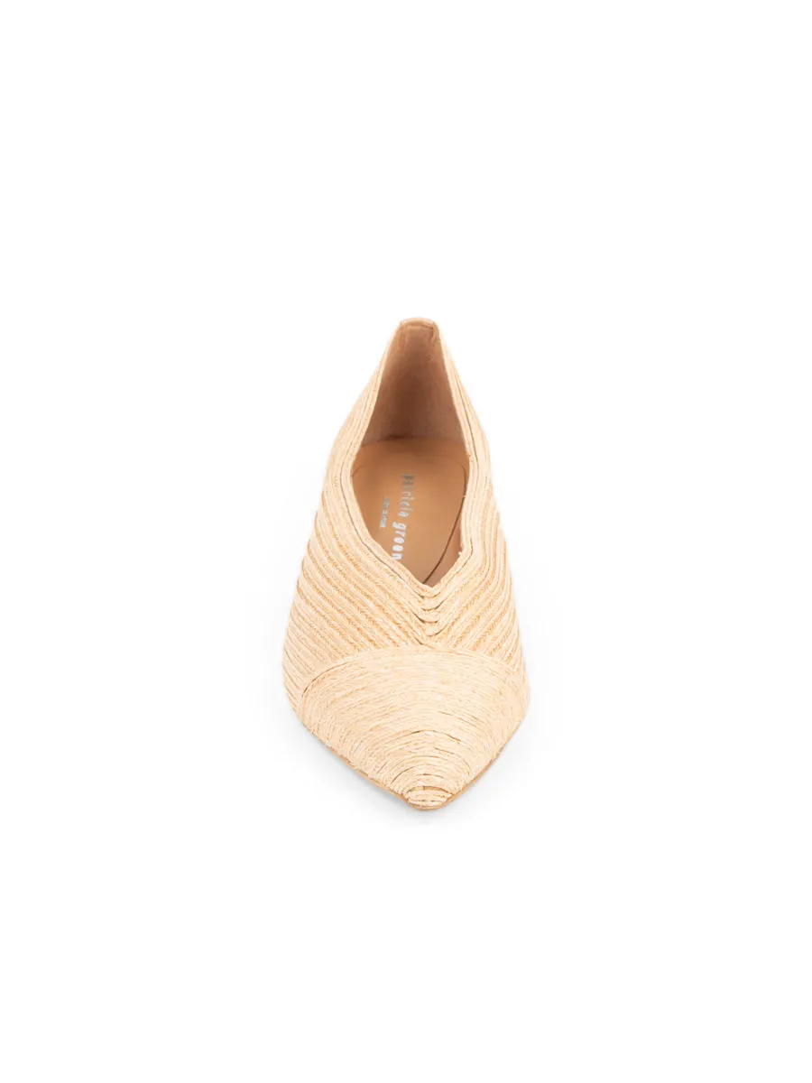 Capri Pointed Toe Raffia Flat