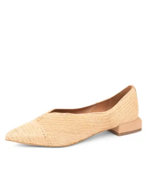 Capri Pointed Toe Raffia Flat