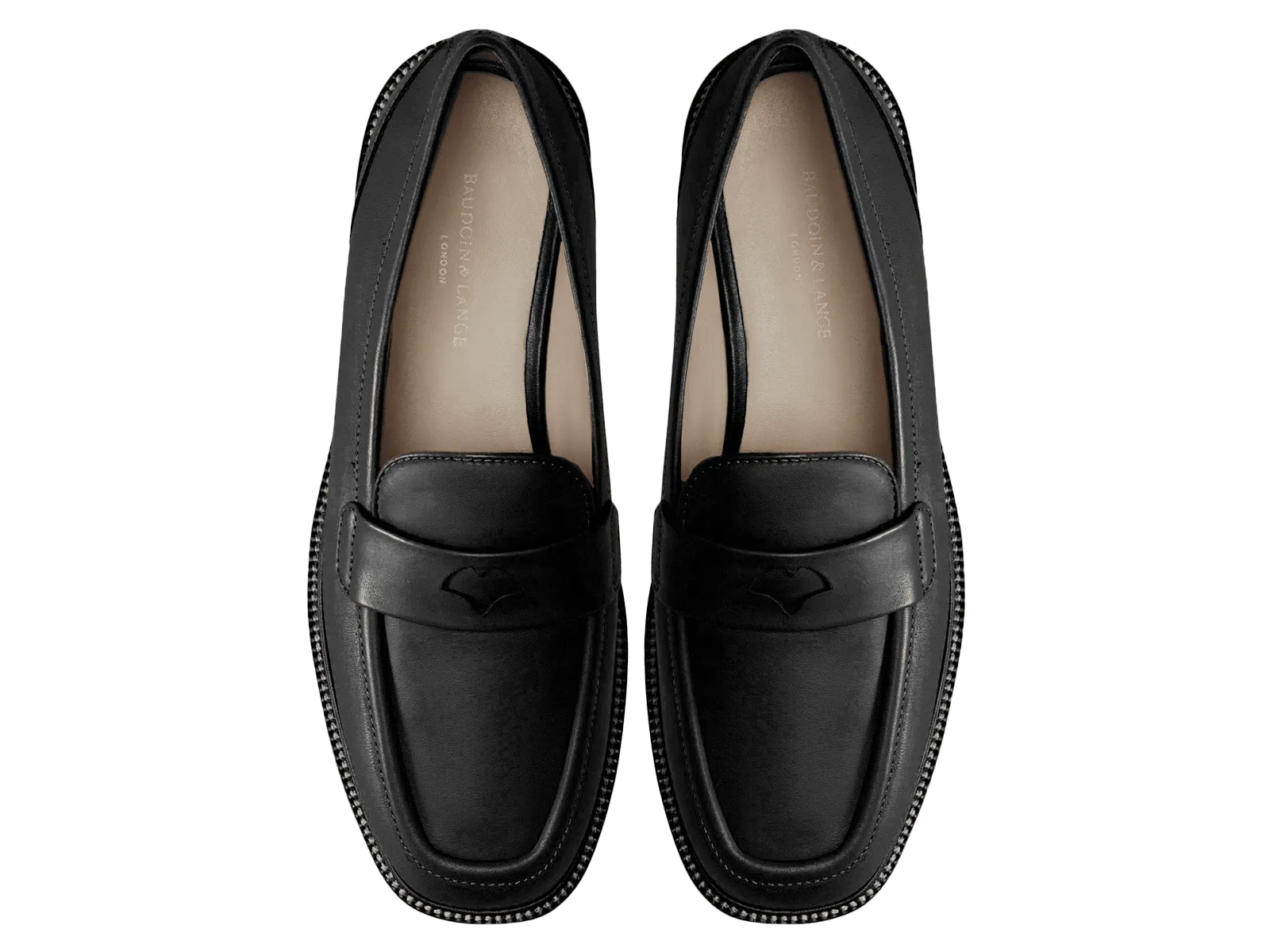 Charlotte Penny Loafers in Black Nappa