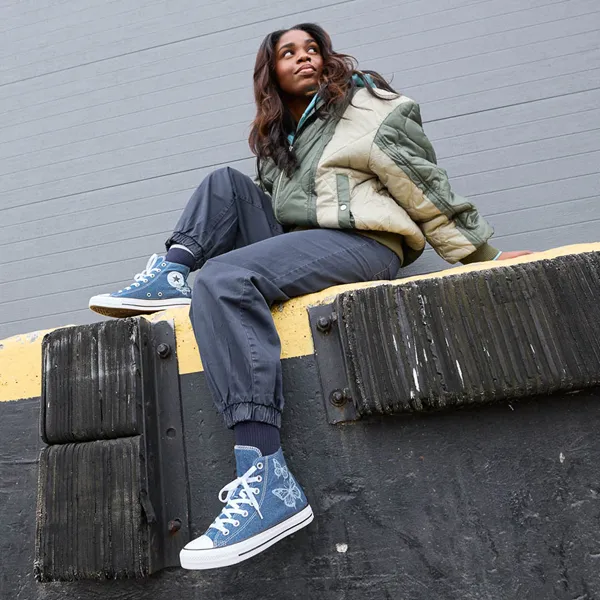 Converse Chuck Taylor All Star High Top Sneakers, Denim/Butterfly