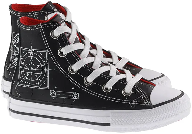 Converse Shoes Kids Chuck Taylor All Star Hi Black University Red White