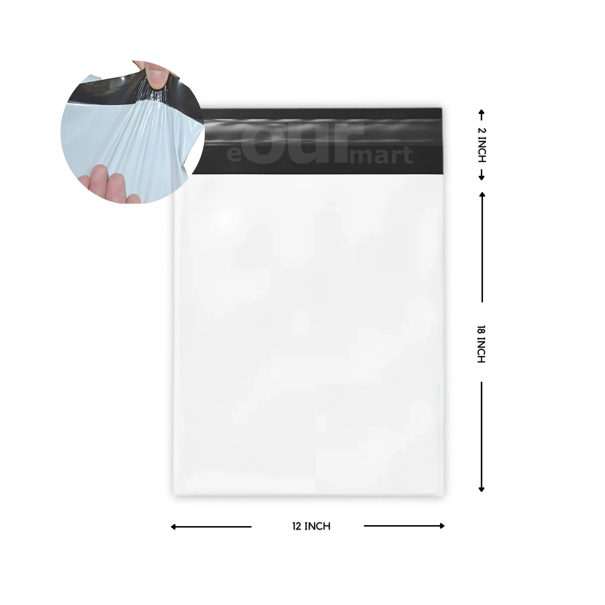 Courier Bags/Envelopes/Pouches/Cover 18X12 inches  2inch Flap  Pack of 50 Tamper Proof Plastic Polybags for Shipping/Packing (With POD)