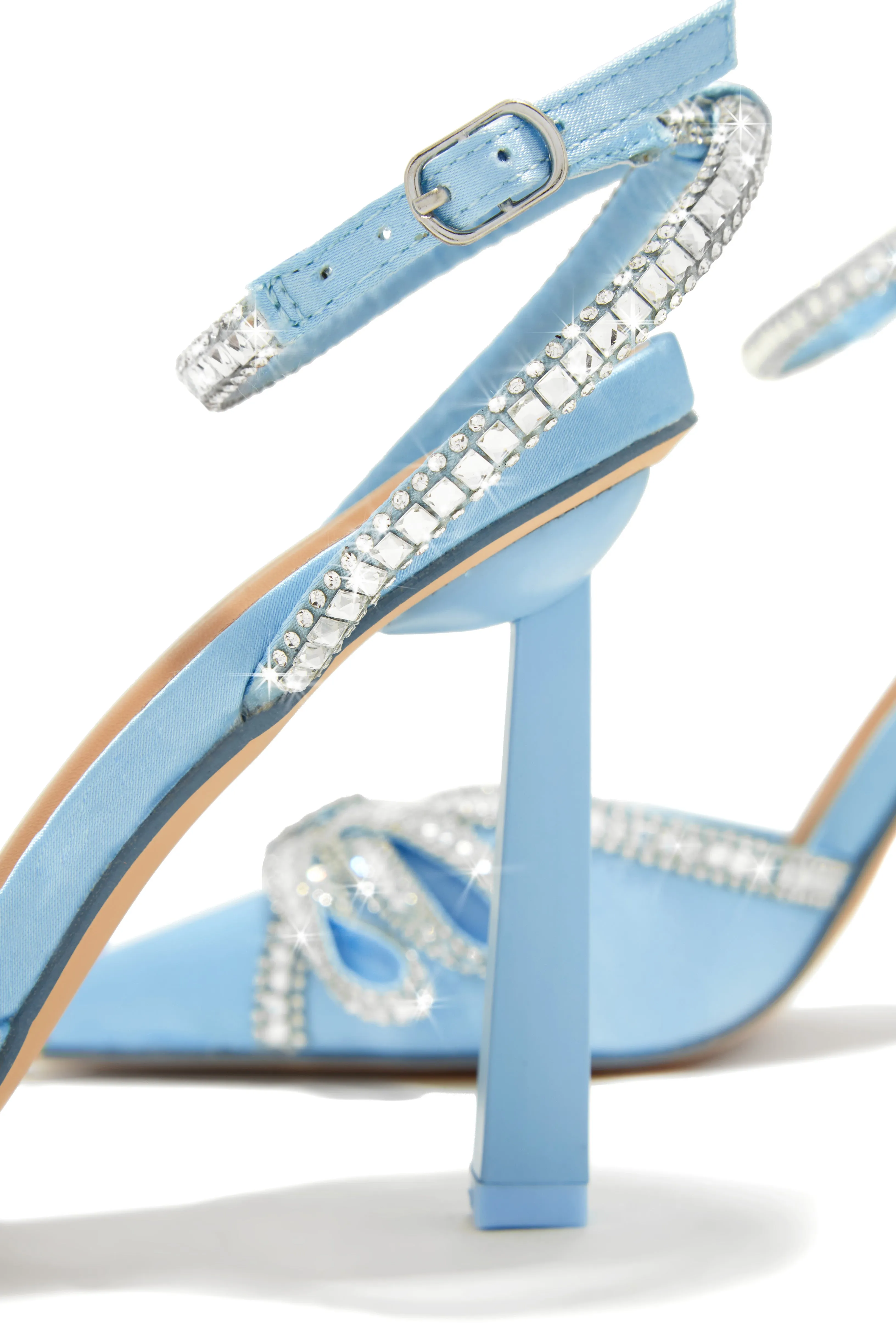 Devoted Embellished Ankle Strap High Heel Pumps - Blue