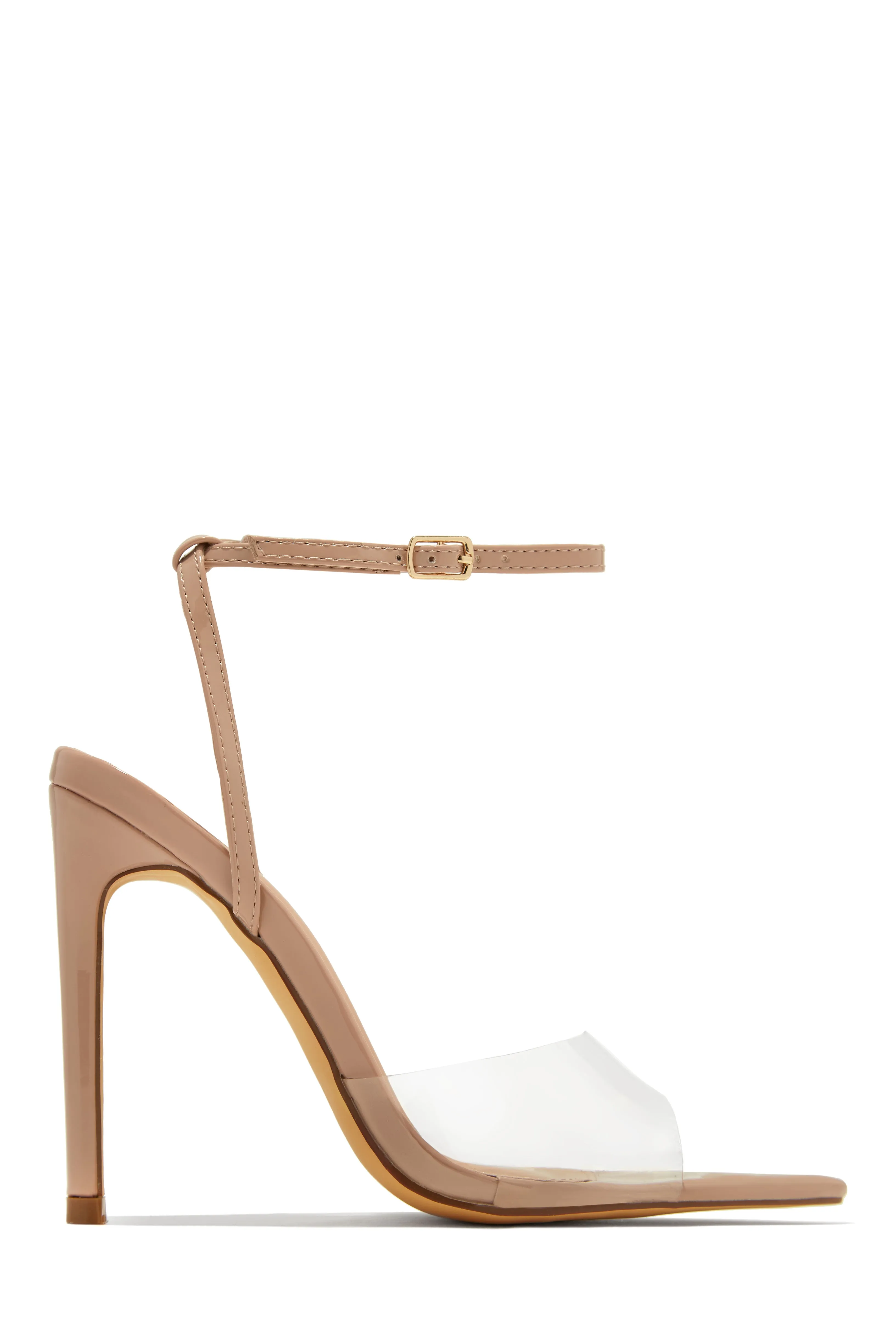 Dinner Date Clear Strap High Heels - White