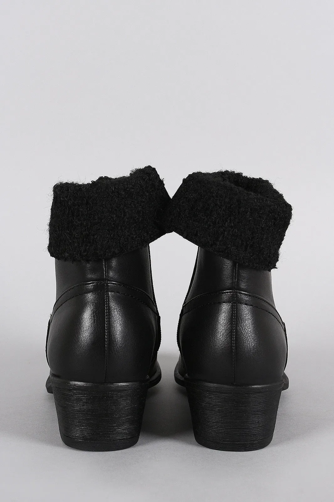 Dollhouse Western Flair Shearling Cuff Booties