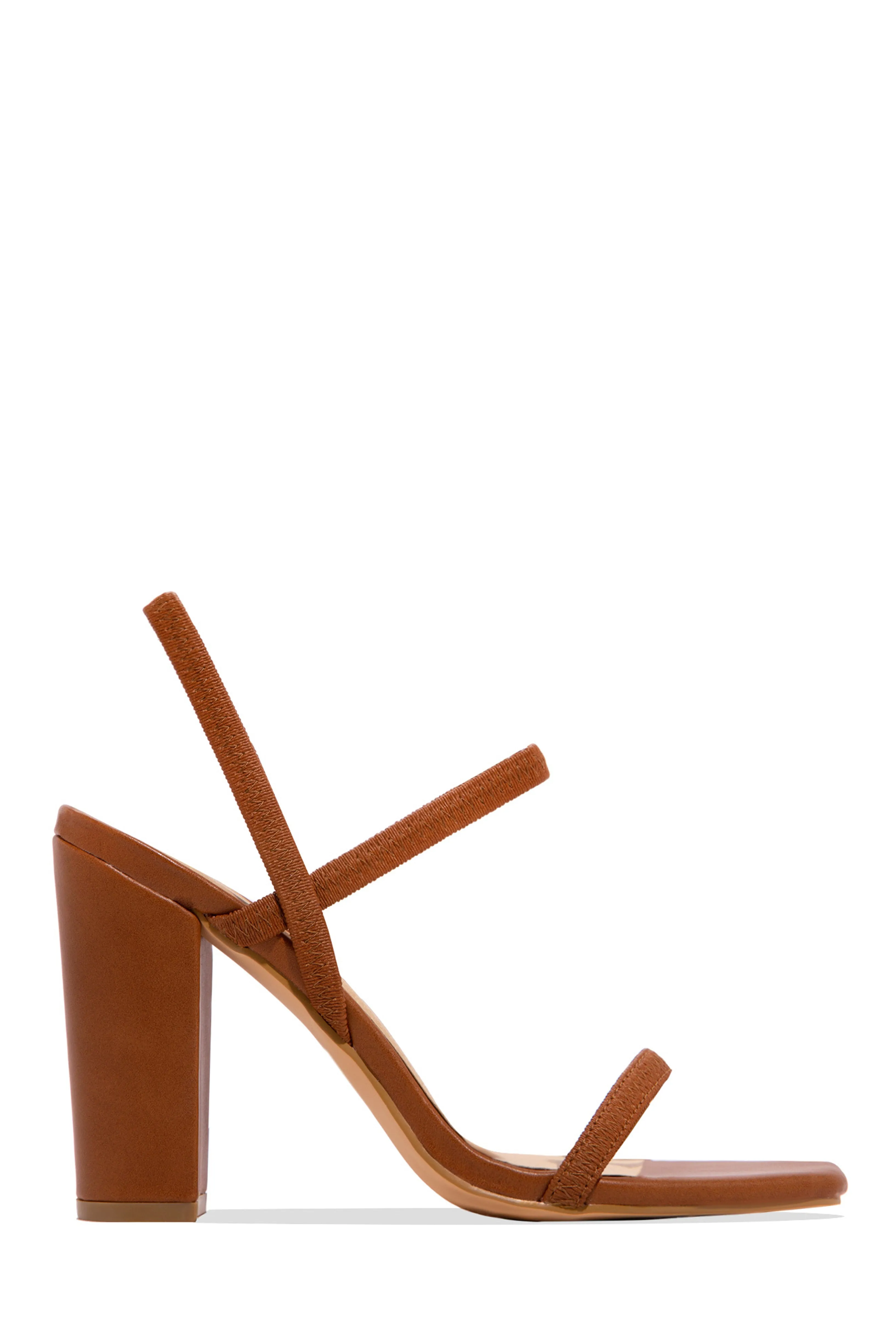 Emerie Slingback Block High Heels - Tan