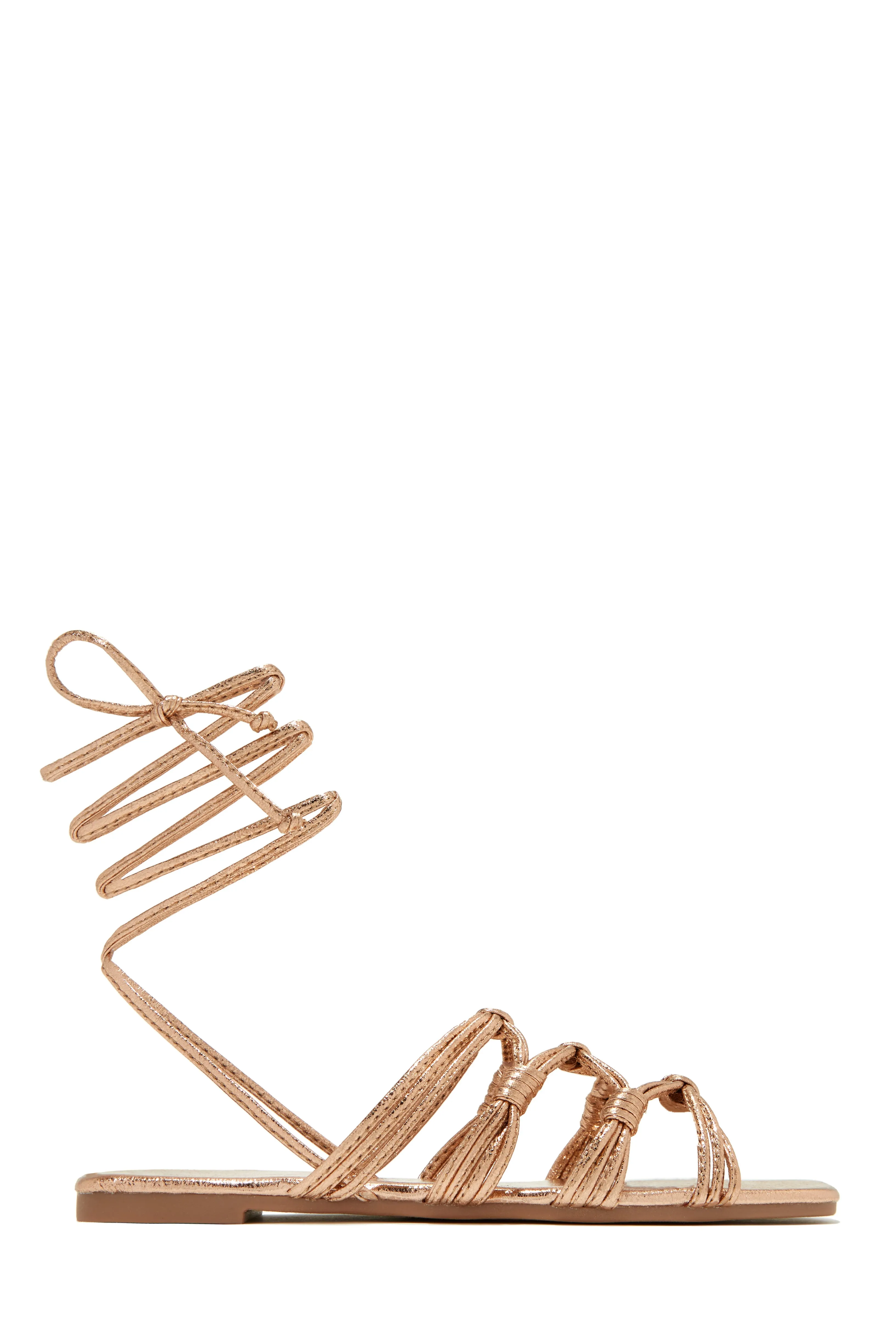 Eternal Nights Lace Up Sandals - Rose Gold