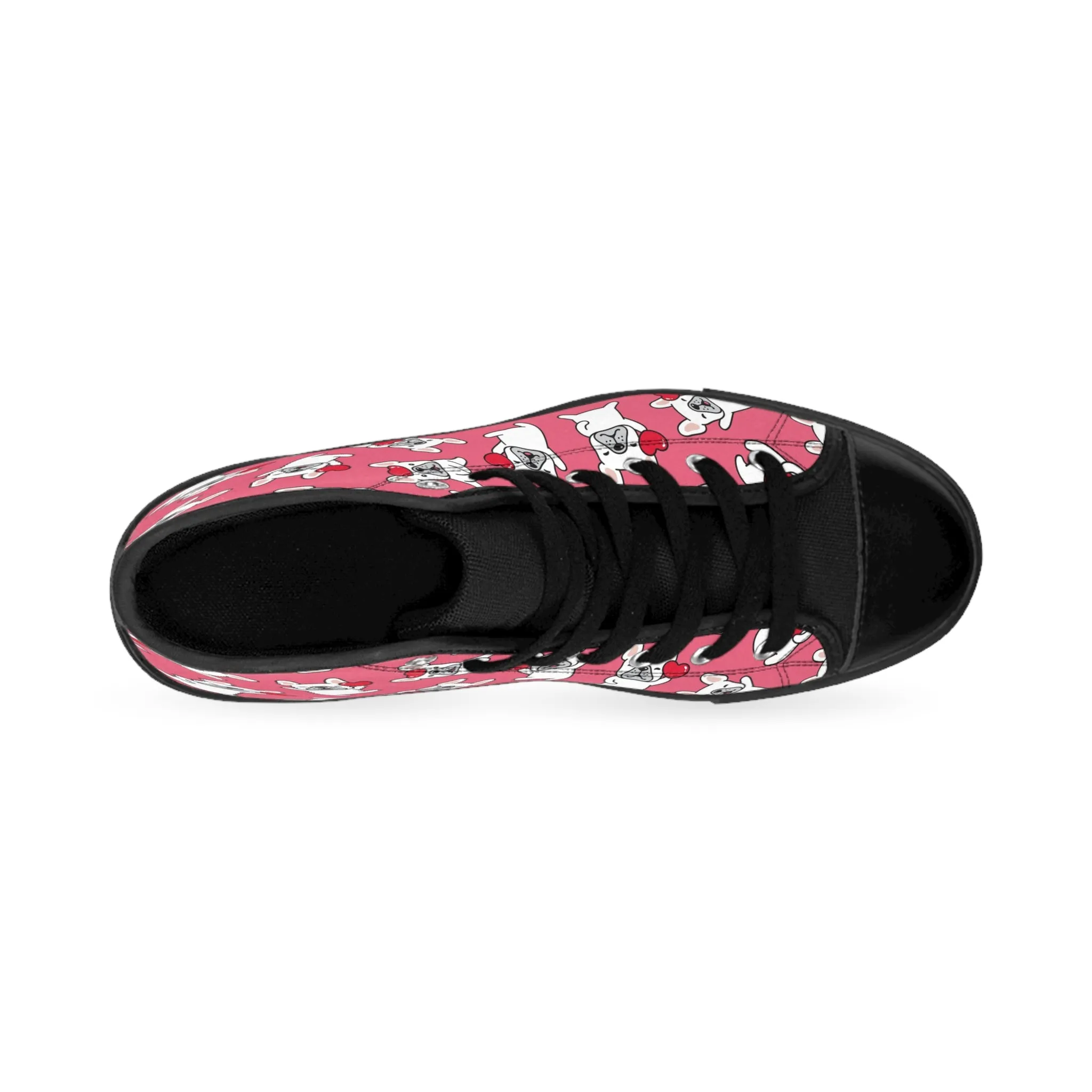 French Bulldog Pink Background Women's Classic Sneakers