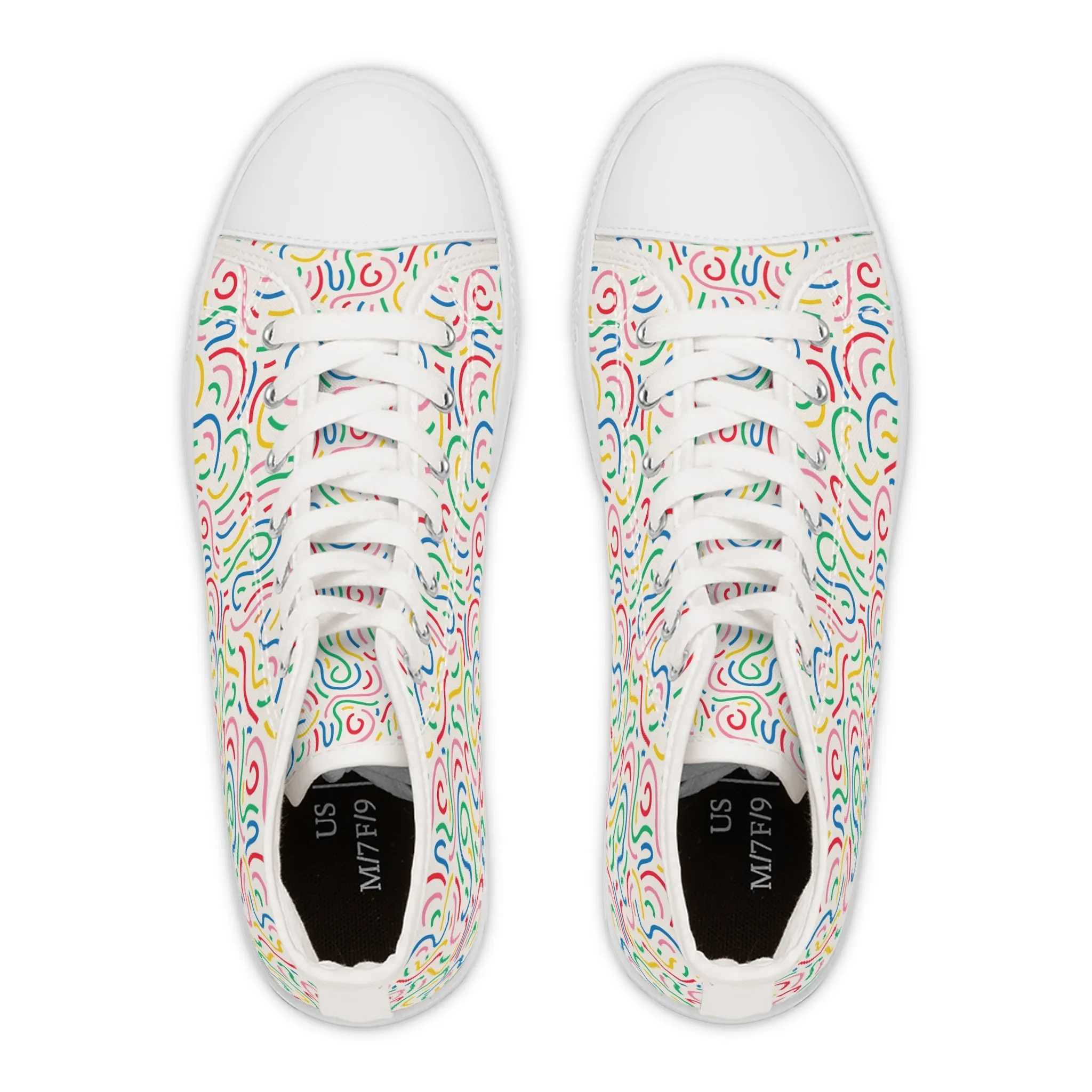 Fun Colorful Lines Women's High Top Sneakers