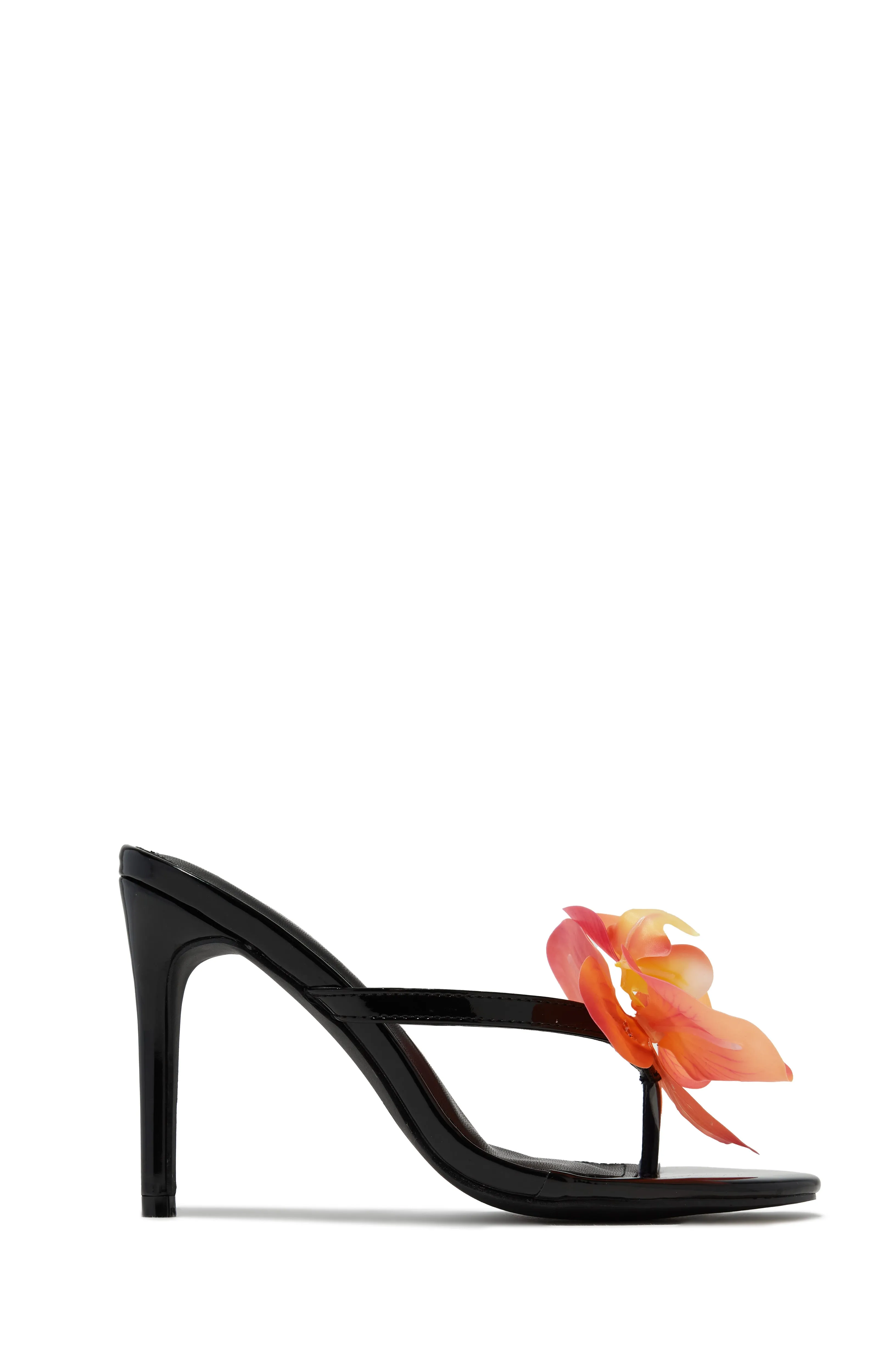 Inara Rosette High Heel Mules - Black