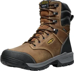 Keen Utility Mens Evanston 8in WP Soft Toe 600G Bison/Black Leather Work Boots