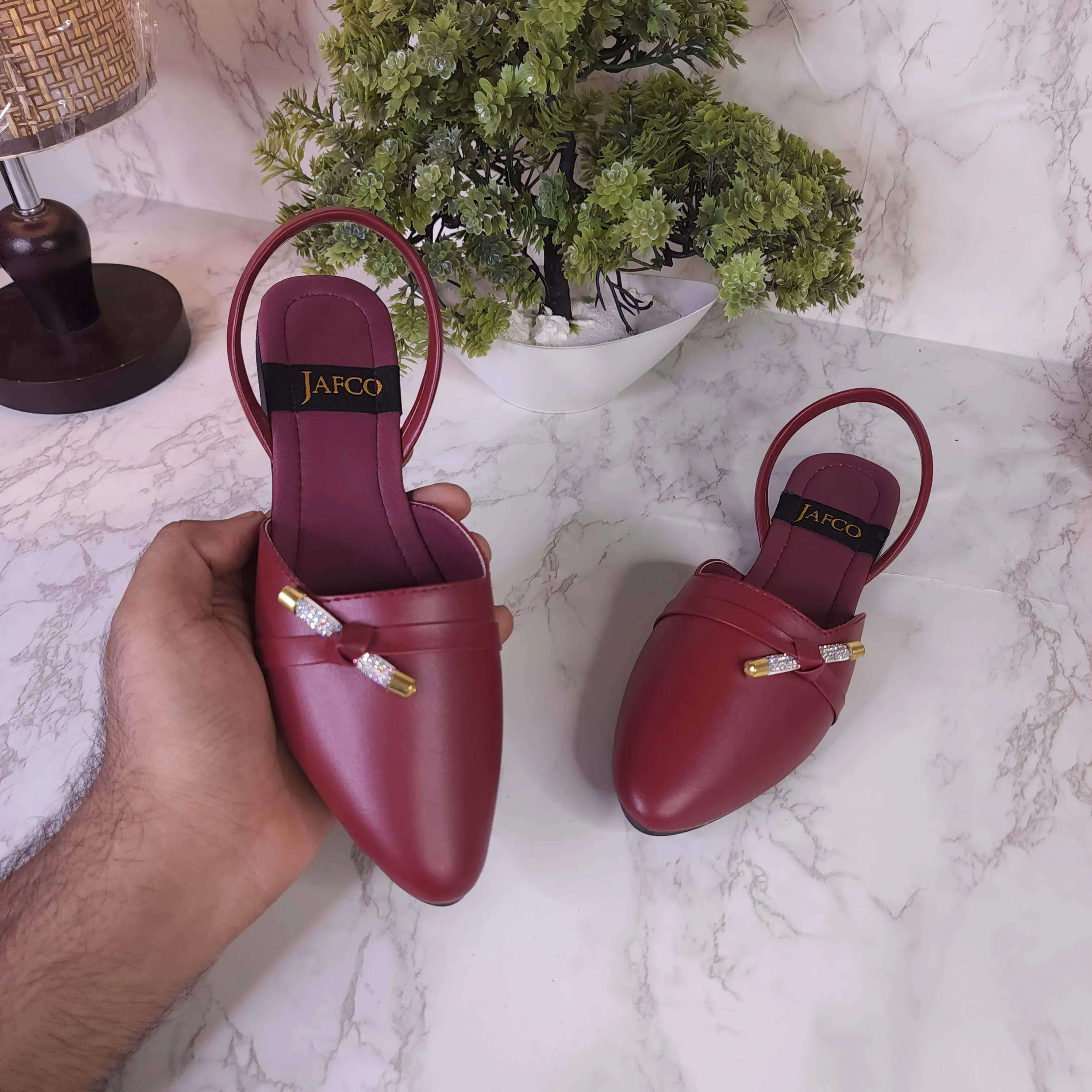 Maroon Close Toe Sandals