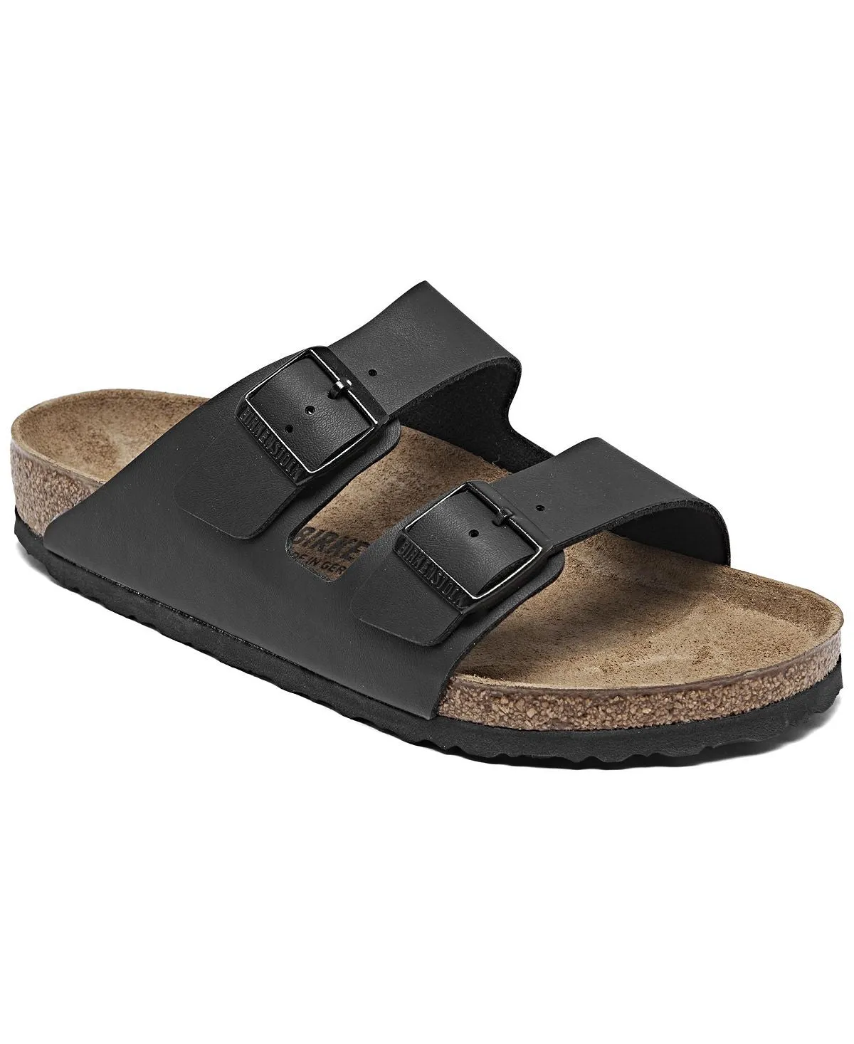 Men's Arizona Birko-flor Double Strap Sandals by finish line Birkenstock, Black