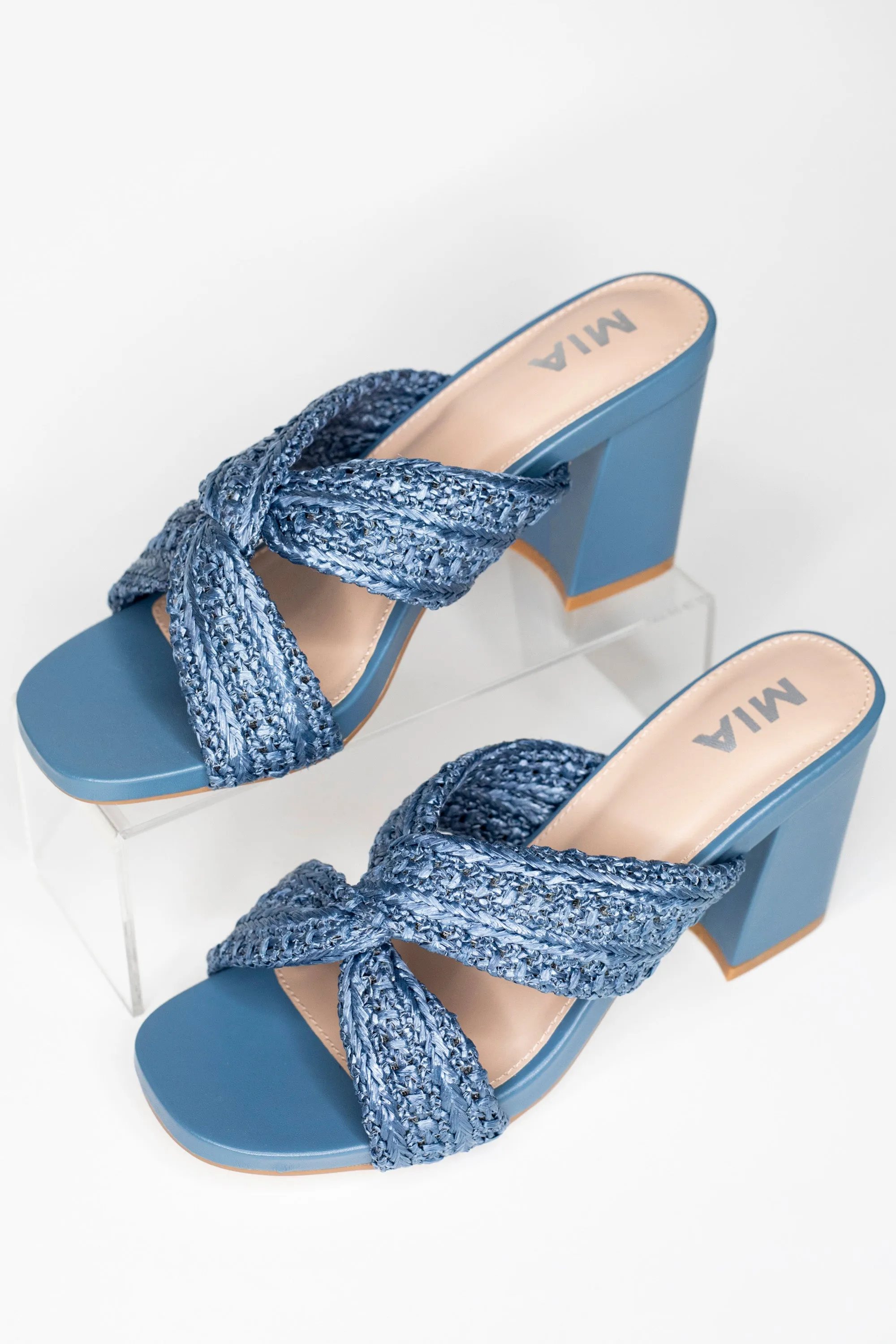 MIA Maxine Blue Raffia Heel