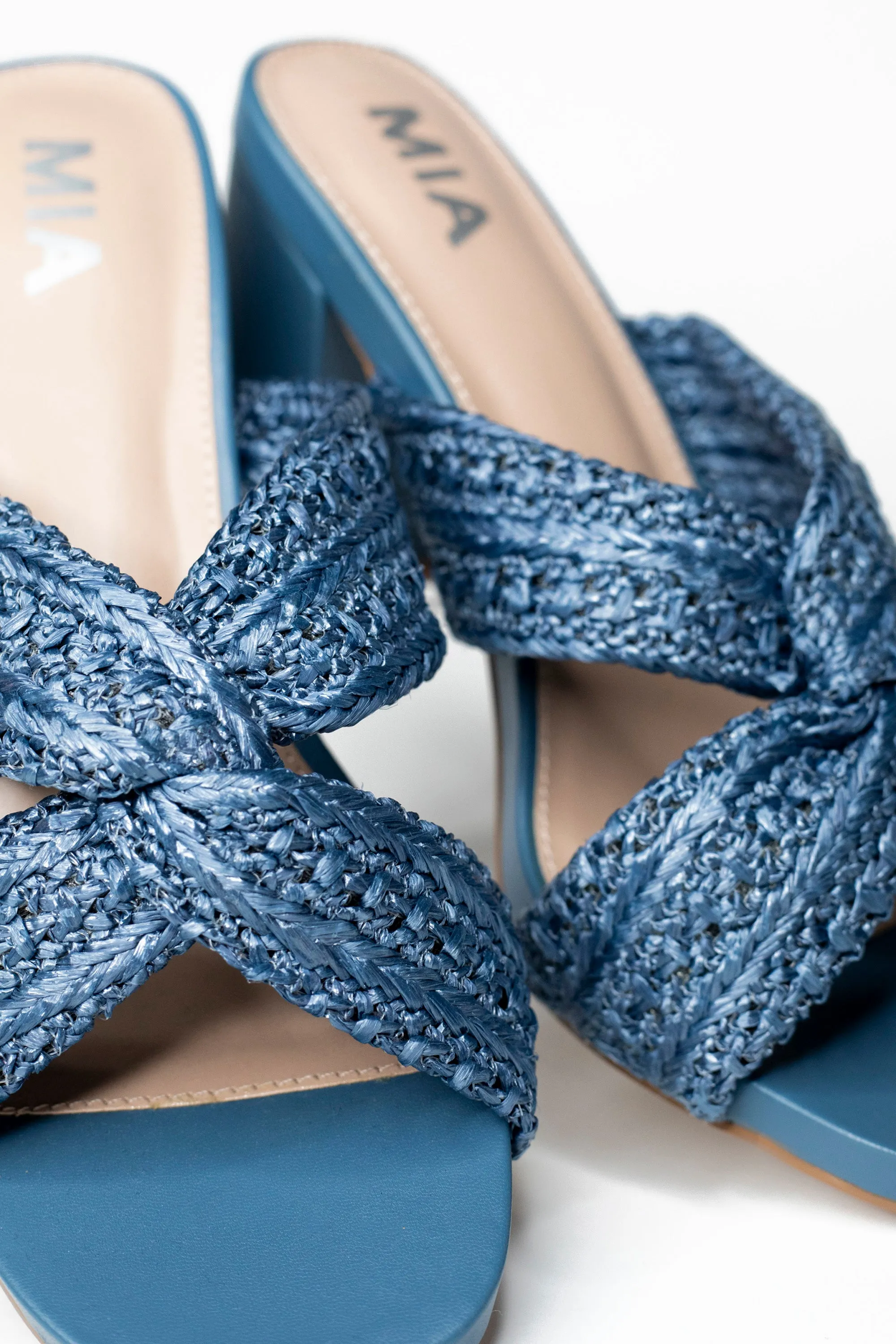 MIA Maxine Blue Raffia Heel