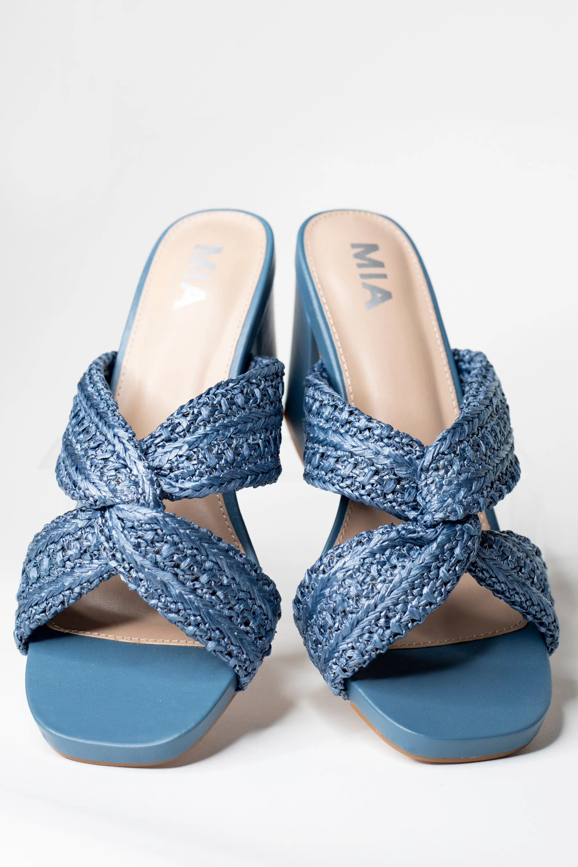 MIA Maxine Blue Raffia Heel