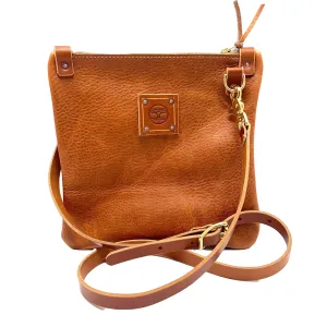 Mini Leather Messenger in Copper