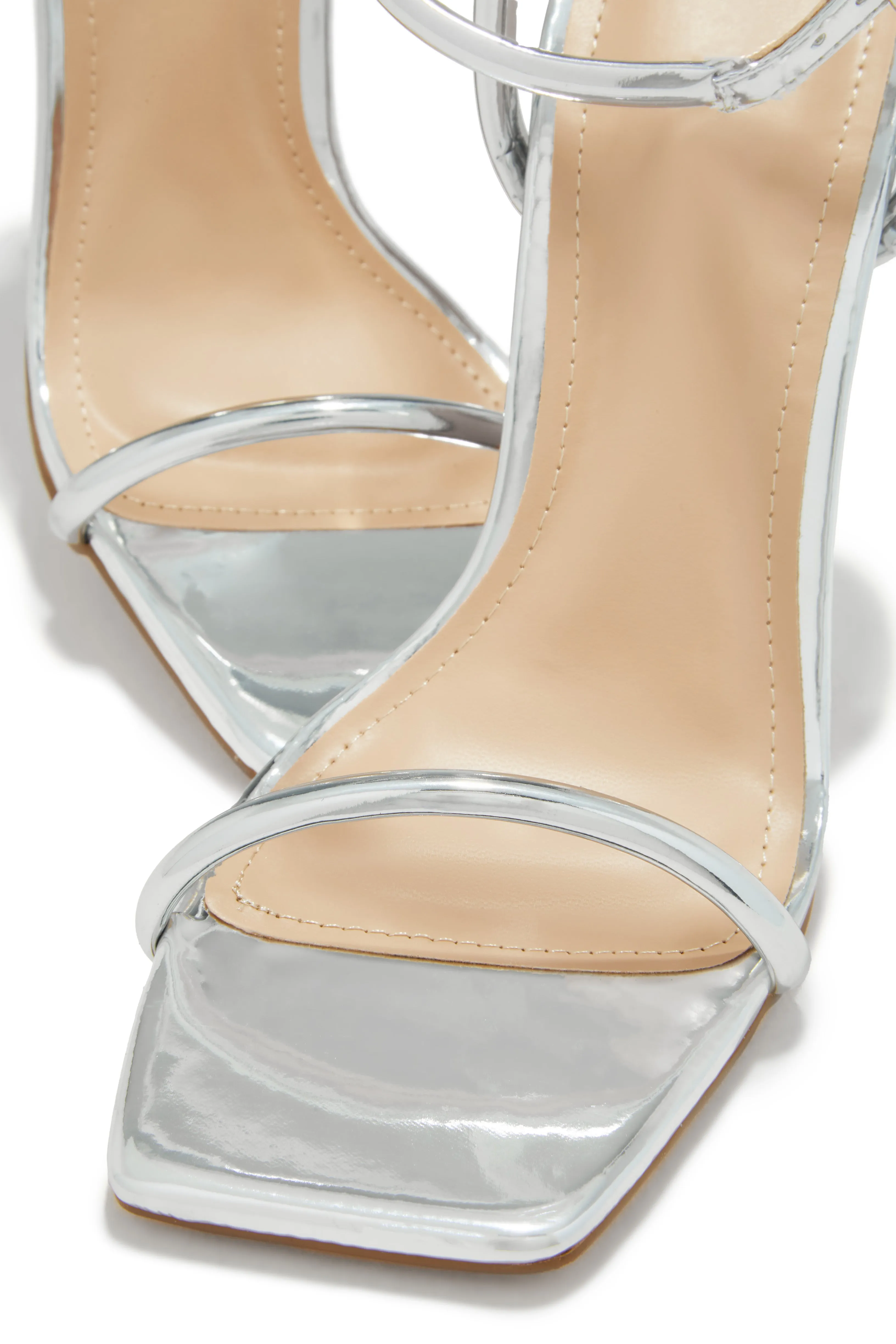 Nayela Single Sole High Heels - Silver