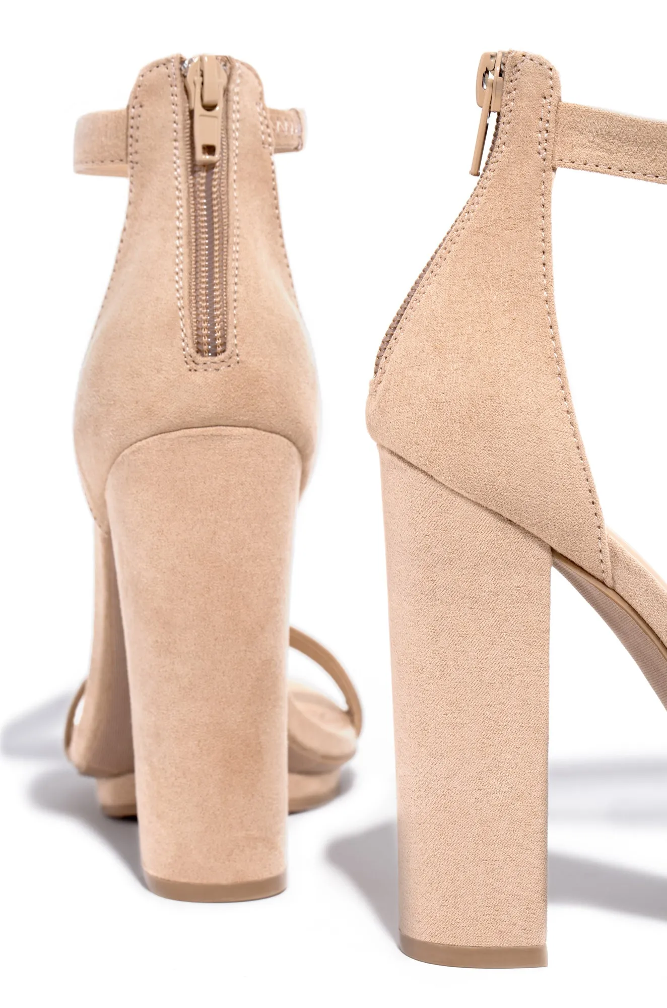 New View Block High Heels - Nude