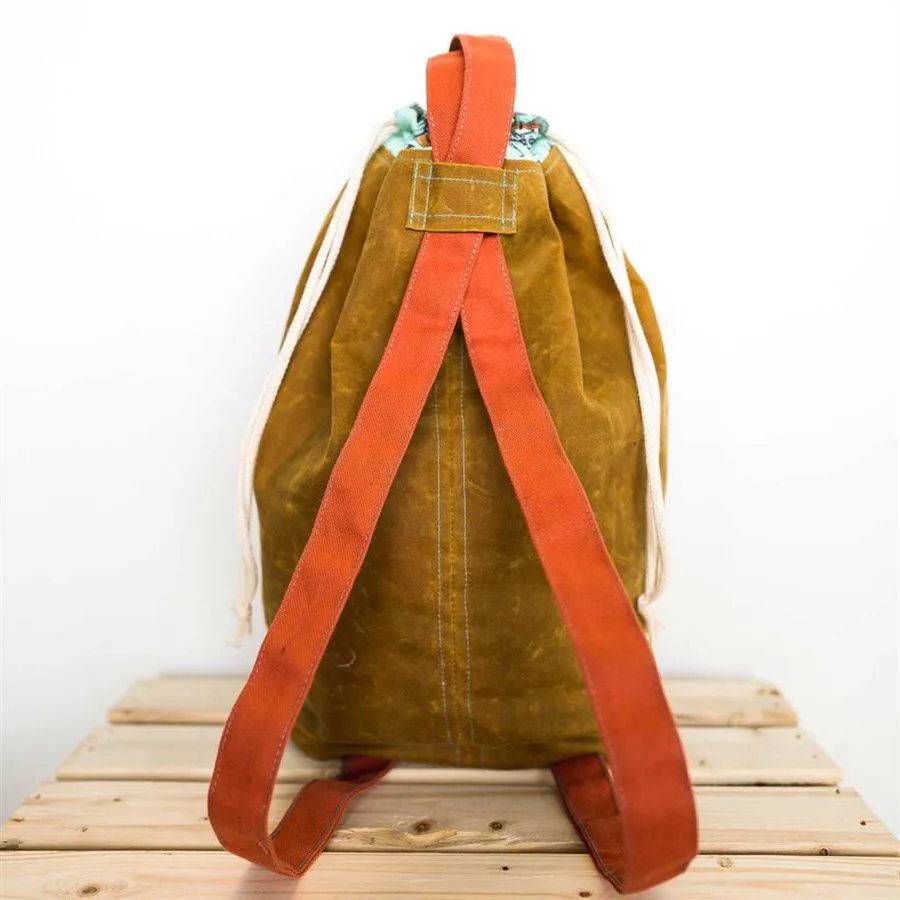 Oko Creation Waxed Canvas Drawstring Bag