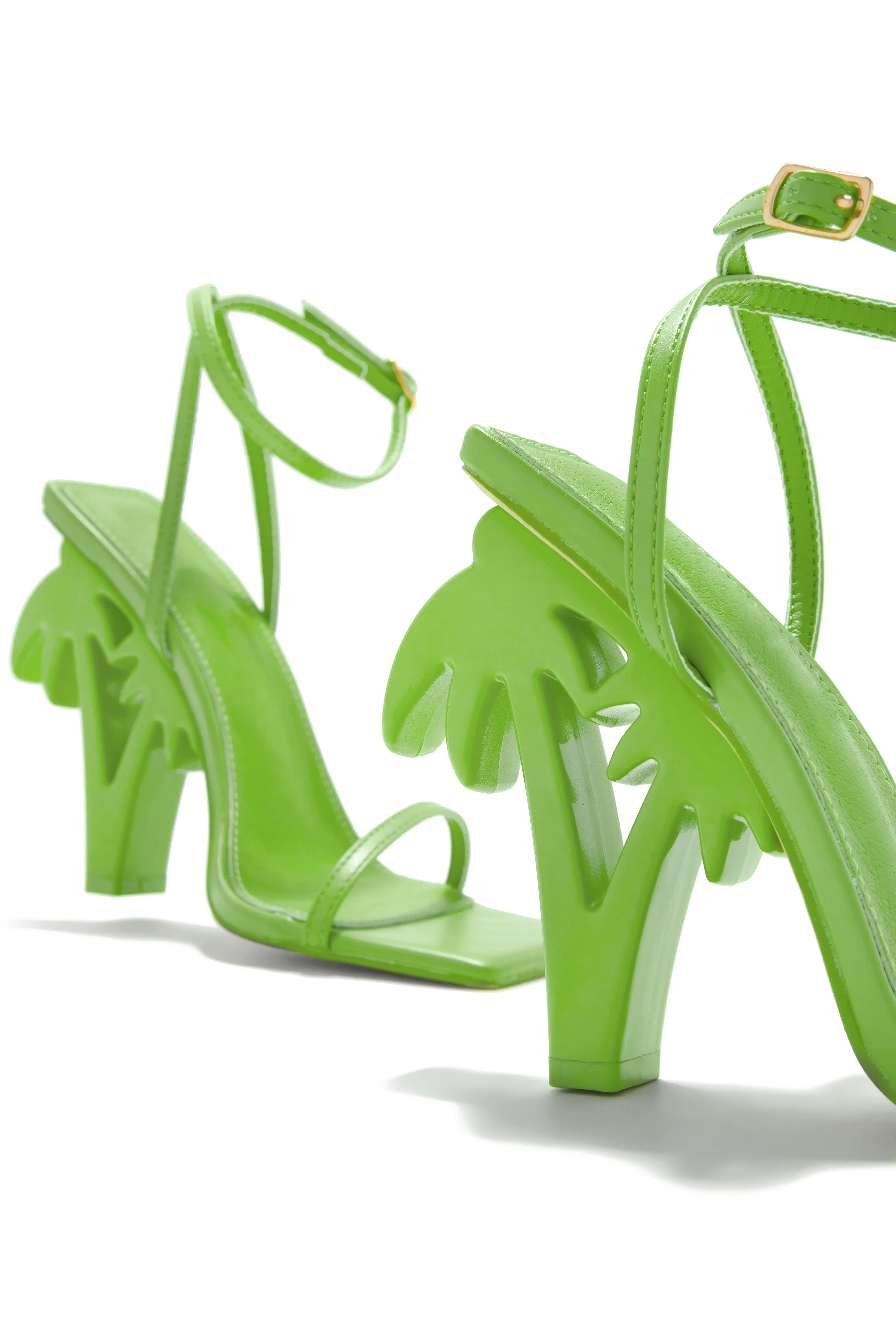 Palm Springs Palm Tree High Heels - Lime