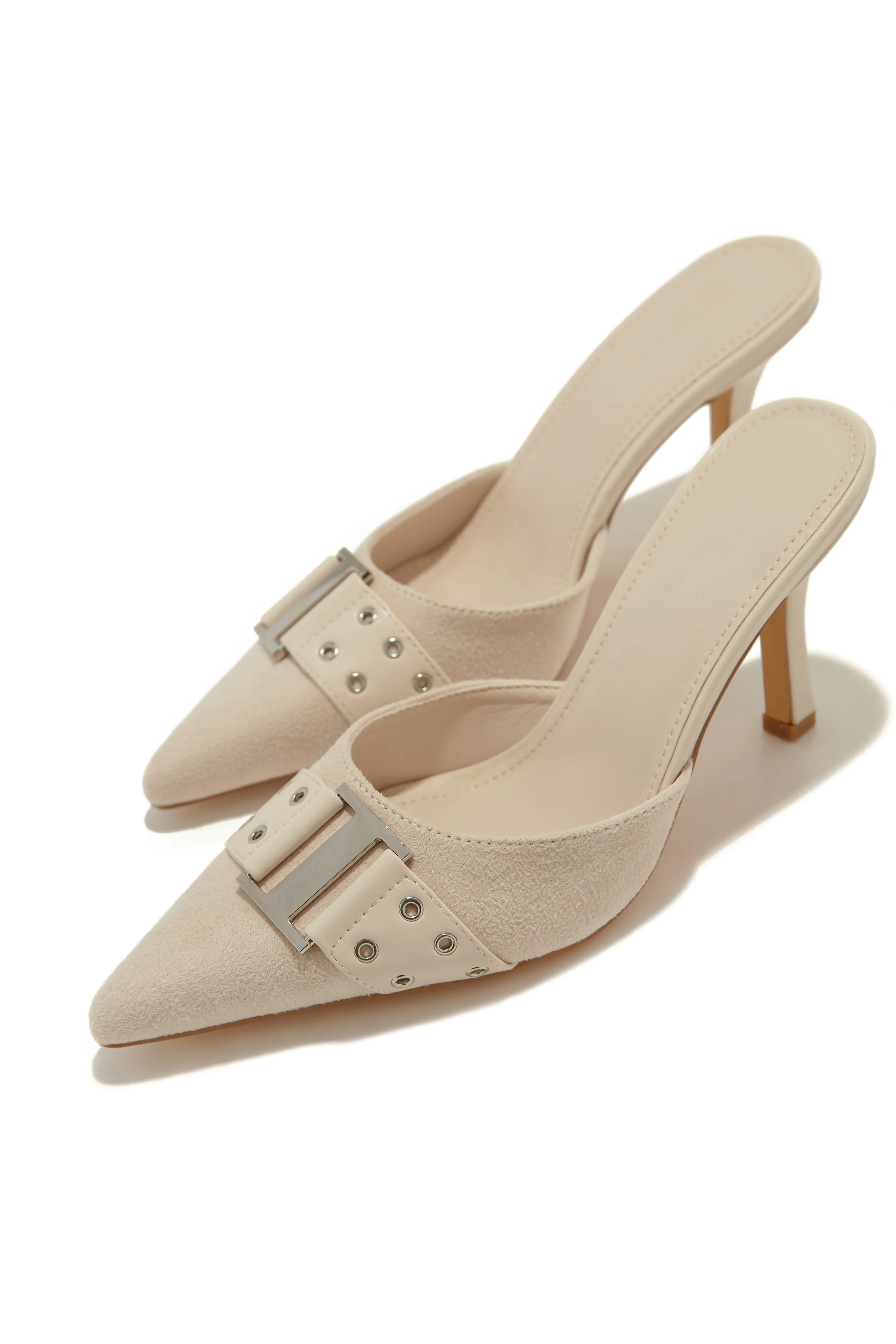 Paulette High Heel Pumps Mules - Nude