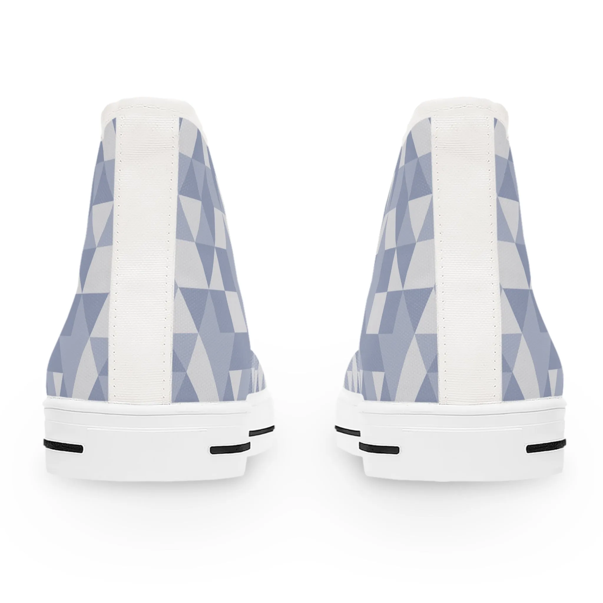 Purple White Triangle Pattern Women's High Top Sneakers