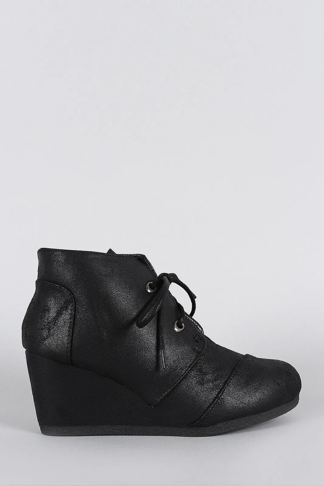 Qupid Patch Work Wedge Booties