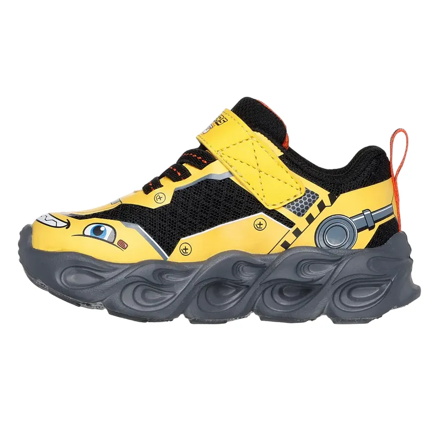 Skechers scarpa da ginnastica da bambino con le luci Thermo Flash Truck Trooper 402307N/YLBK giallo-nero