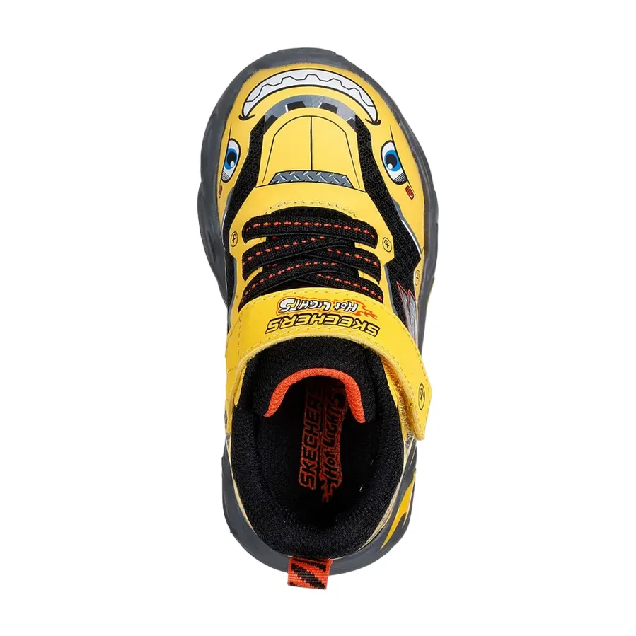 Skechers scarpa da ginnastica da bambino con le luci Thermo Flash Truck Trooper 402307N/YLBK giallo-nero