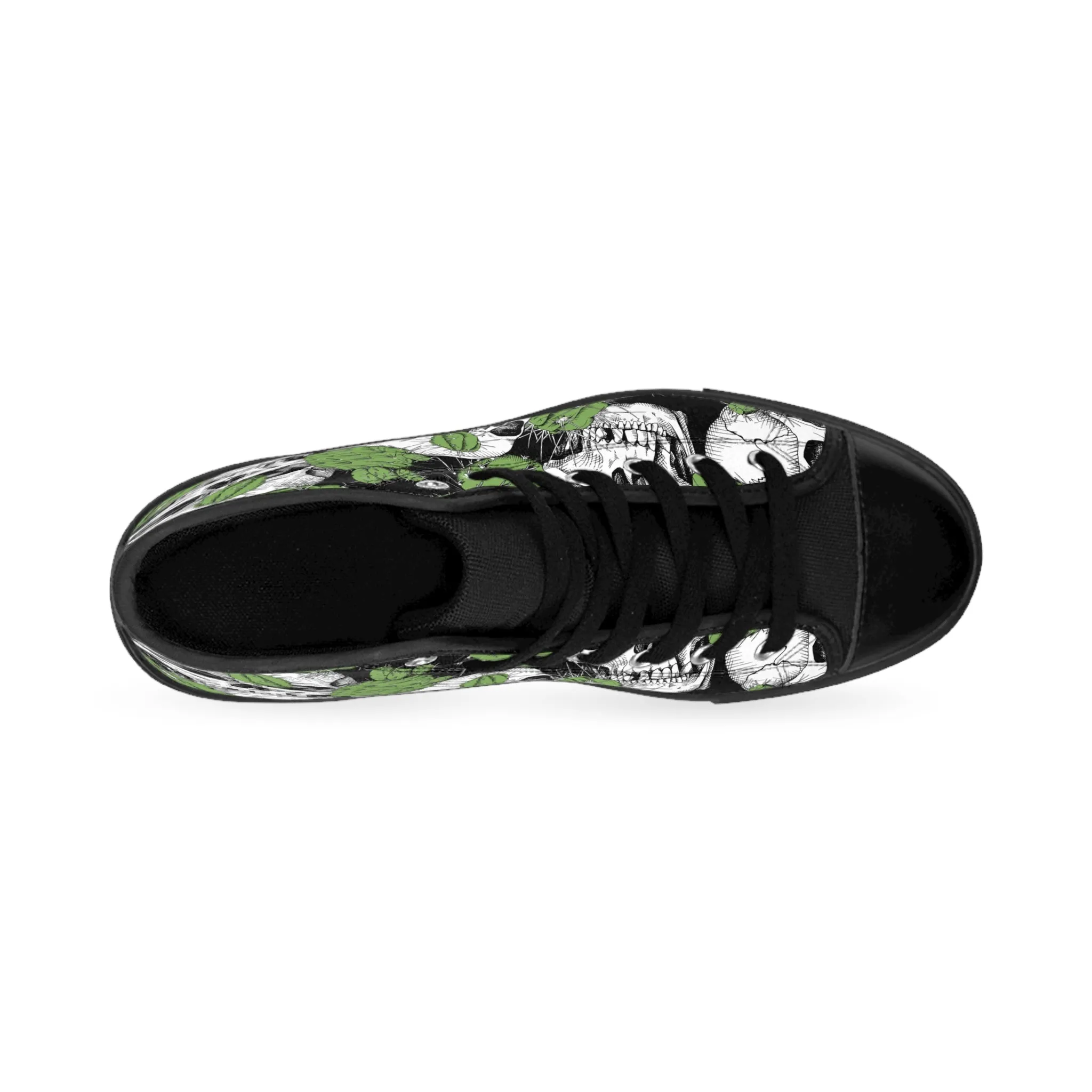 Skull Green Cactus Women's Classic Sneakers