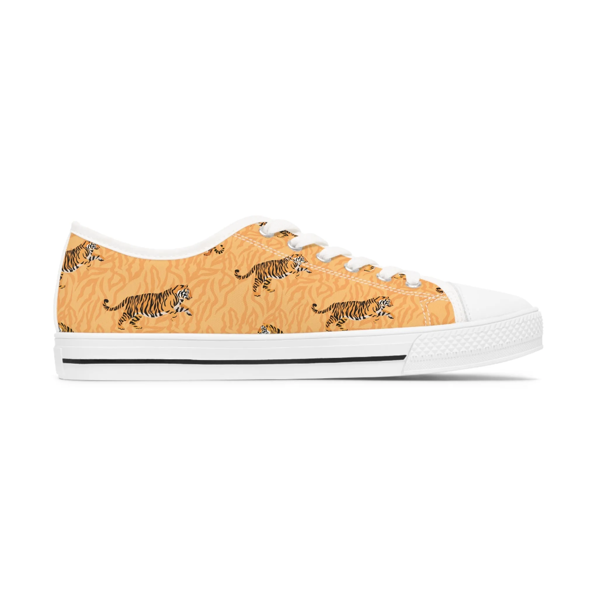 Tiger Pattern Women's Low Top Sneakers