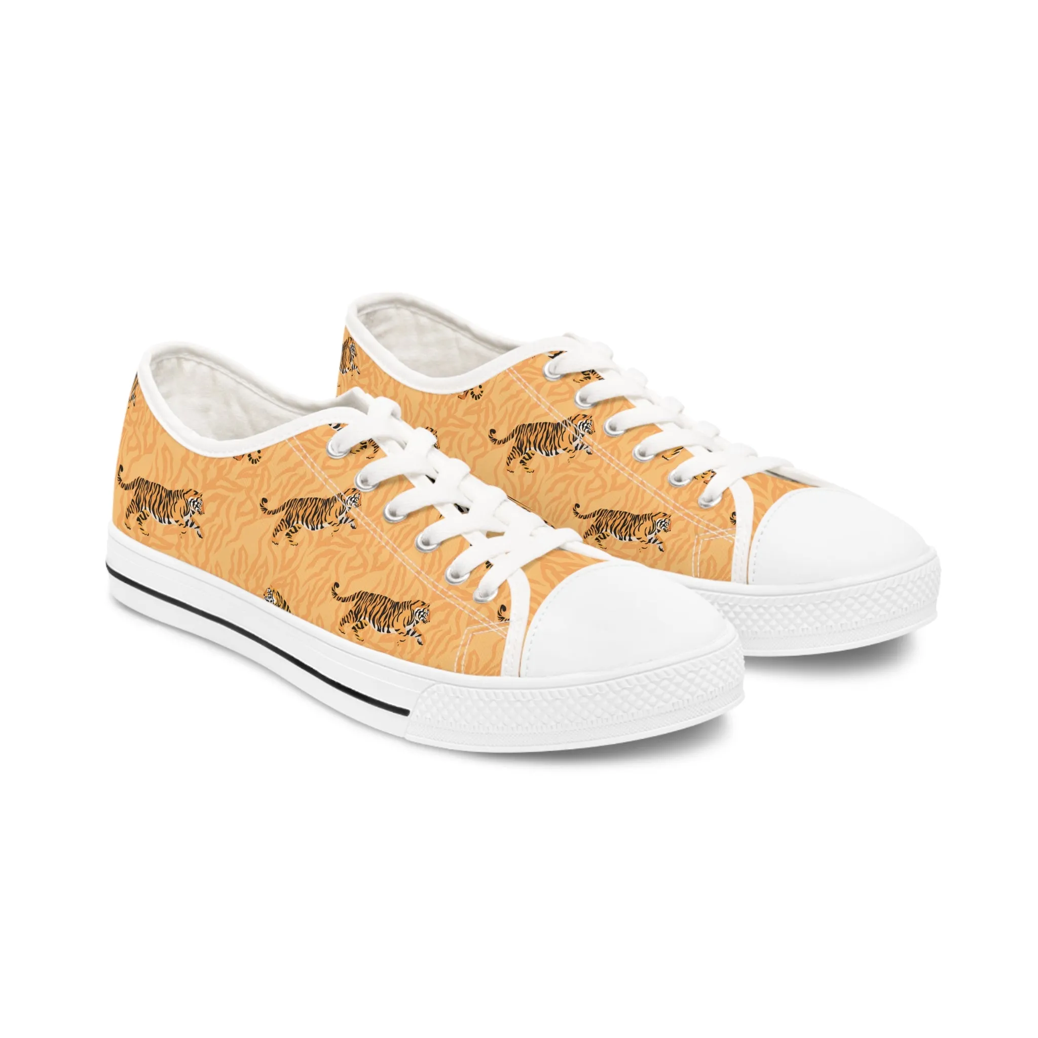 Tiger Pattern Women's Low Top Sneakers