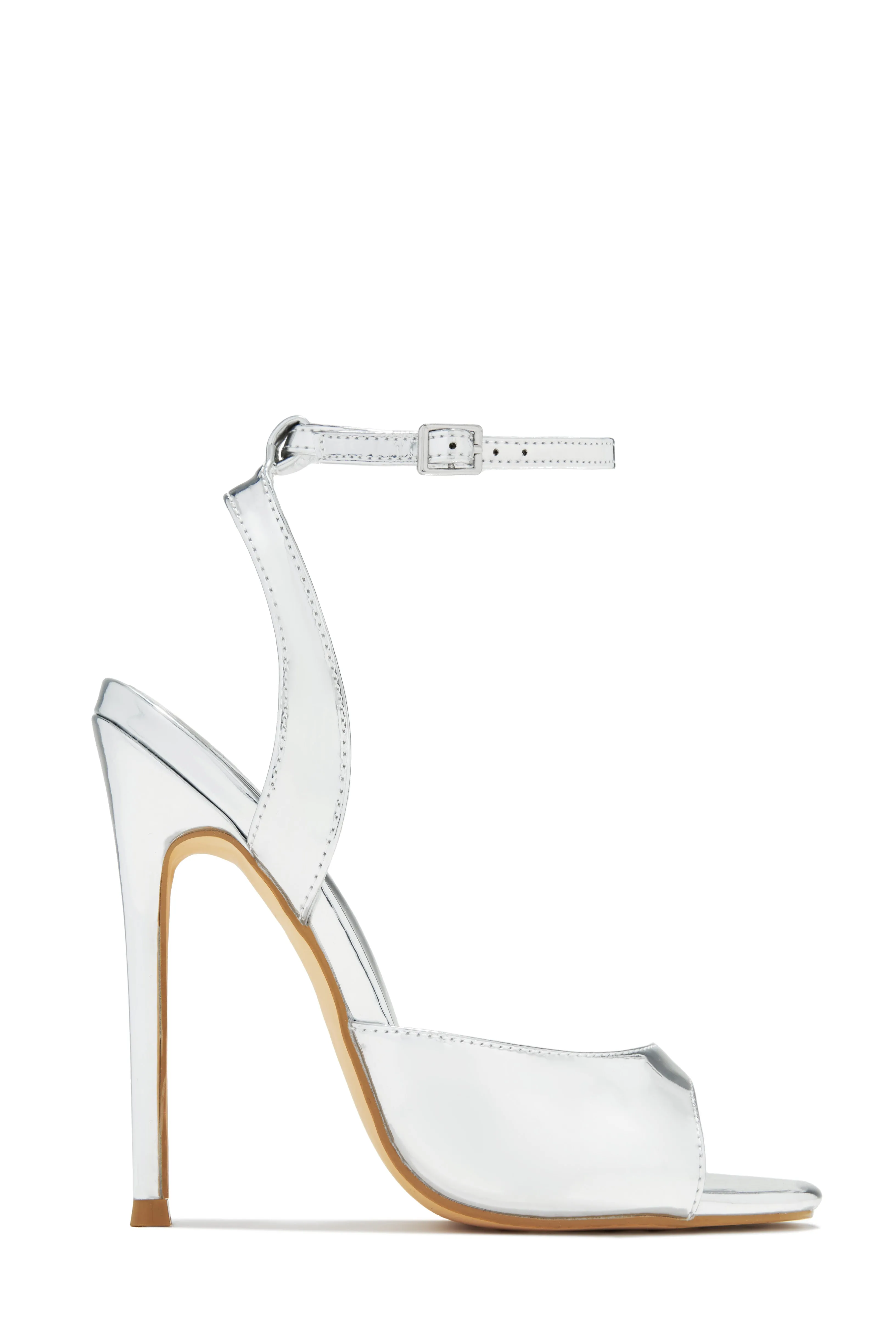 Vixen Mary Jane Strap High Heels - Silver