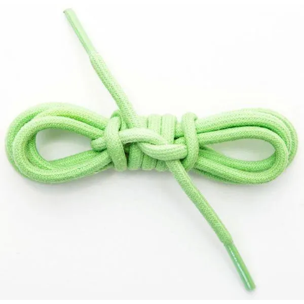 Waxed Cotton Round Laces Custom Length with Tip - Lime Green (1 Pair Pack) Shoelaces