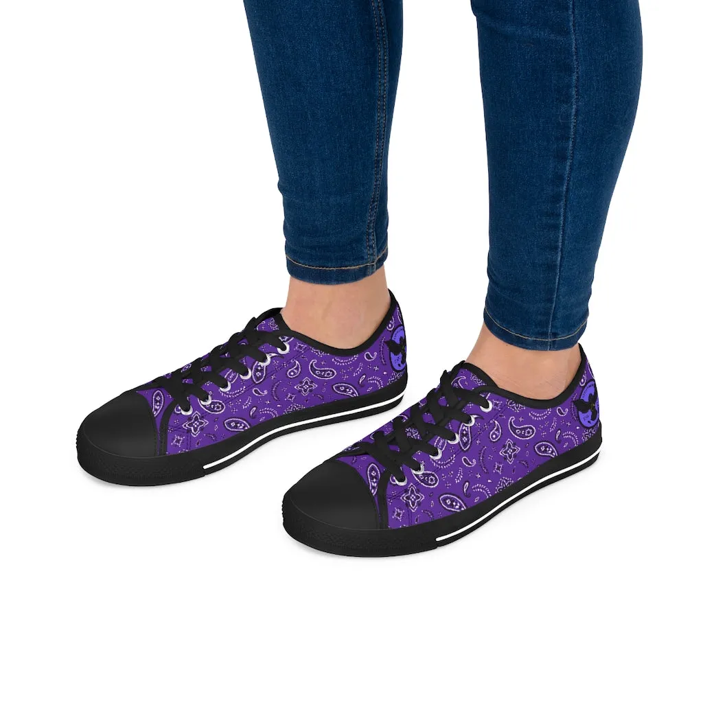 Women's Crowgodshi Purple Colors Low Top Sneakers